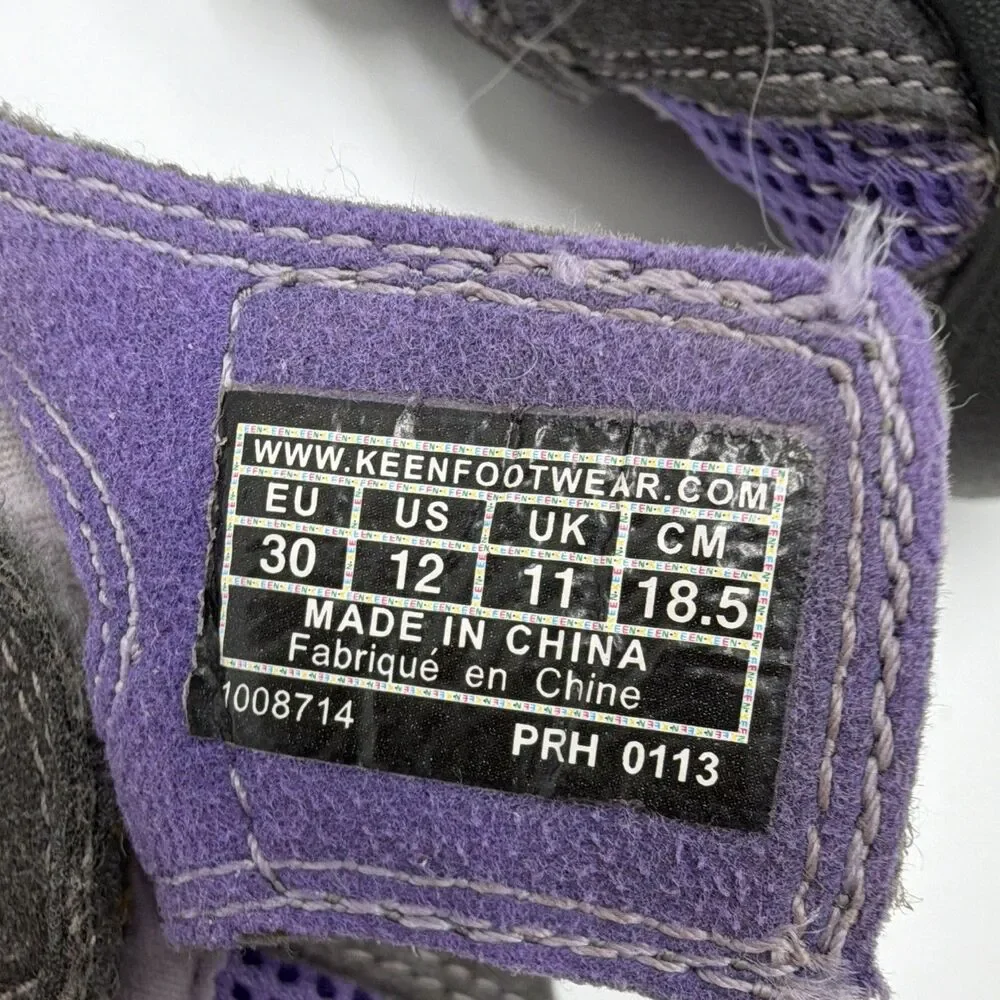 KEEN Kids Mary Jane Shoes Purple/Gray/Black US 12 Hook & Loop Low Top